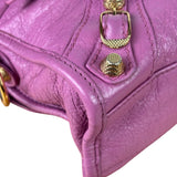 Balenciaga Purple Leather Velo Moto Two-Way Bag