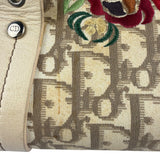 Christian Dior Vintage Monogram Flower Frame Satchel Hand Bag