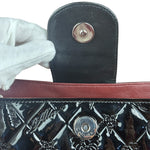 Chanel Black/Burgundy Chain Wallet Shoulder Bag 2010