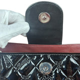 Chanel Black/Burgundy Chain Wallet Shoulder Bag 2010