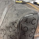 Celine Black Leather Wear Macadam Monogram Mini Boston Bag