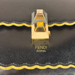 Fendi Black Leather Kan I Scallop Edge Flap Bag