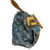 Louis Vuitton Vintage Denim Leather Trim Monogram Baggy Shoulder Bag MM