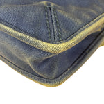 Prada Vintage Cobalt Blue Canvas Flap Shoulder Bag