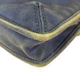 Prada Vintage Cobalt Blue Canvas Flap Shoulder Bag