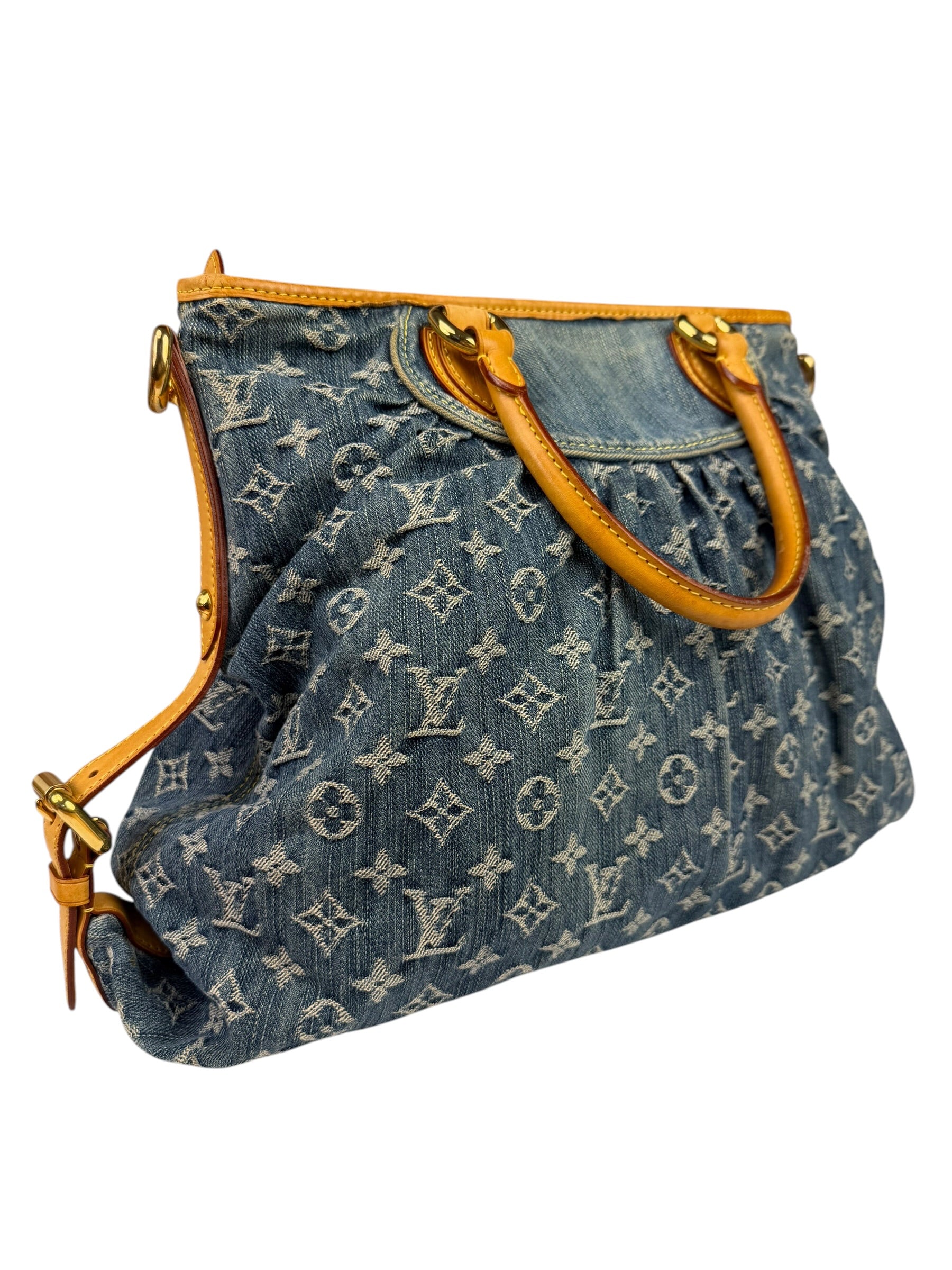 Louis Vuitton Denim/Leather Trim Monogram Neo Cabby Handbag