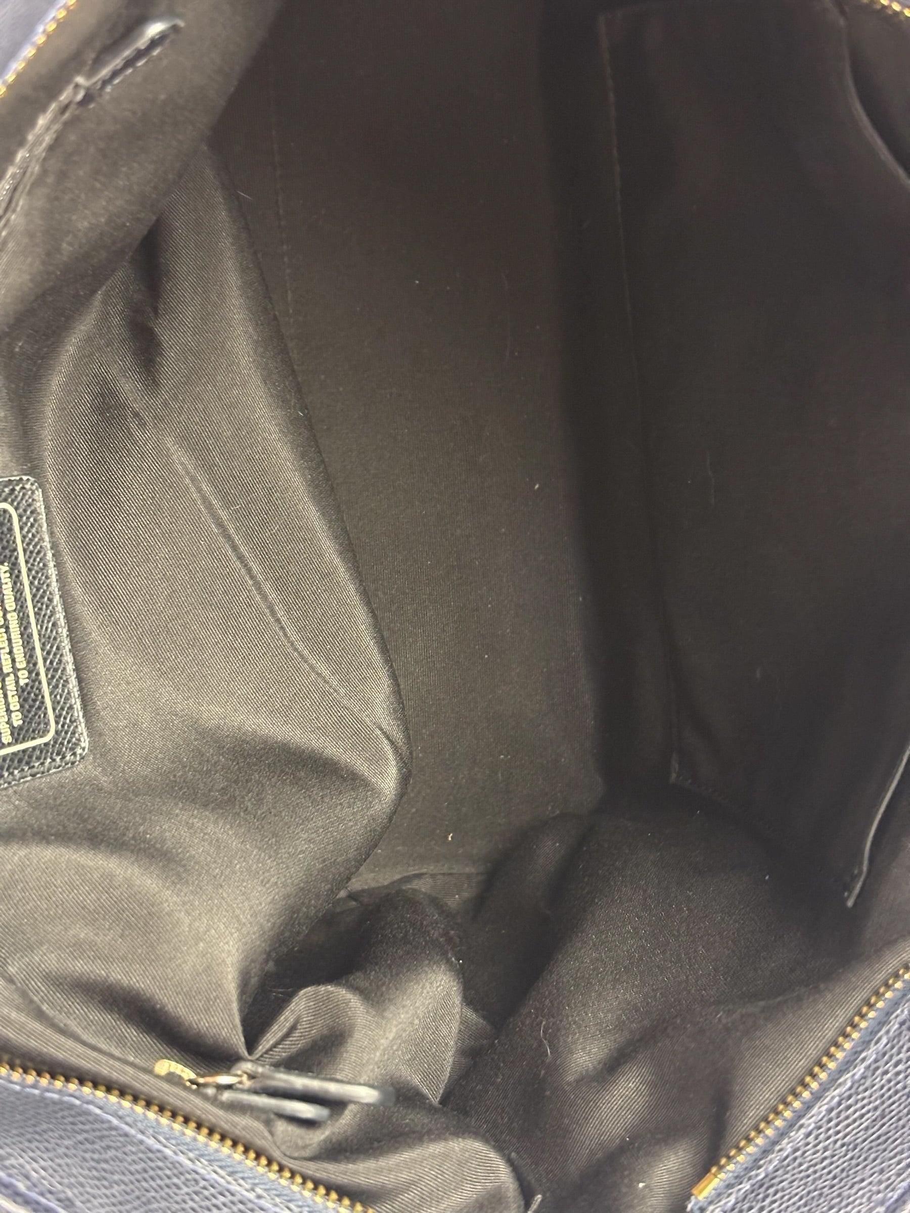 Coach Navy Crossgrain Leather City Zip Shoulder Bag