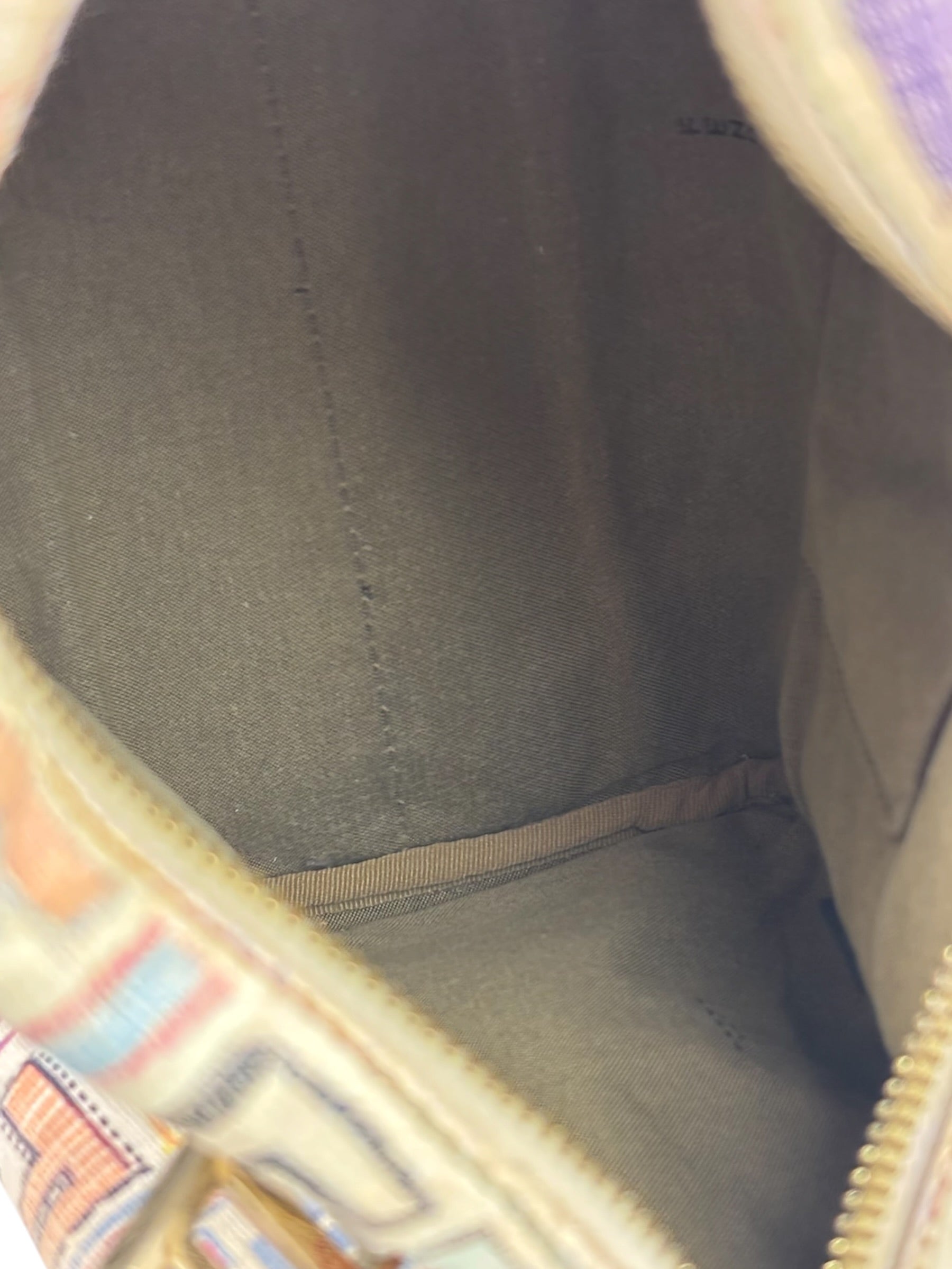 Fendi Beige Leather Multicolor Zucca Forever Boston Bag