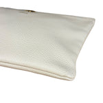 Gucci Ivory Pebbled Leather Bee Zip Clutch Pouch