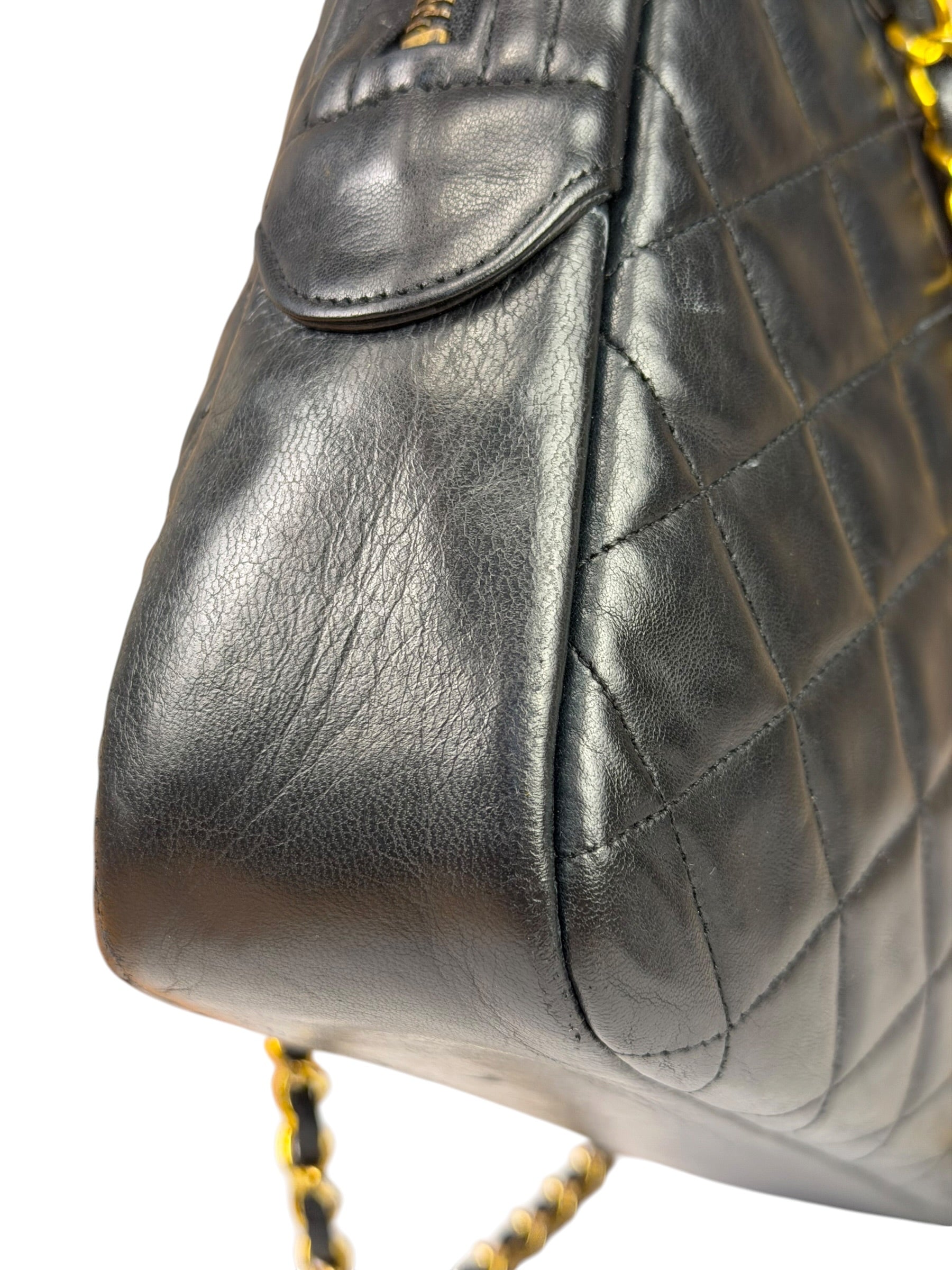 Chanel Black Quilted Lambskin Camera Bag 1989