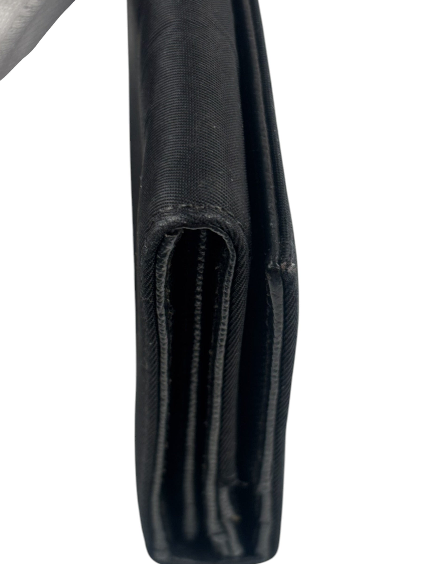 Prada Black Nylon Tessuto Continental Flap Wallet