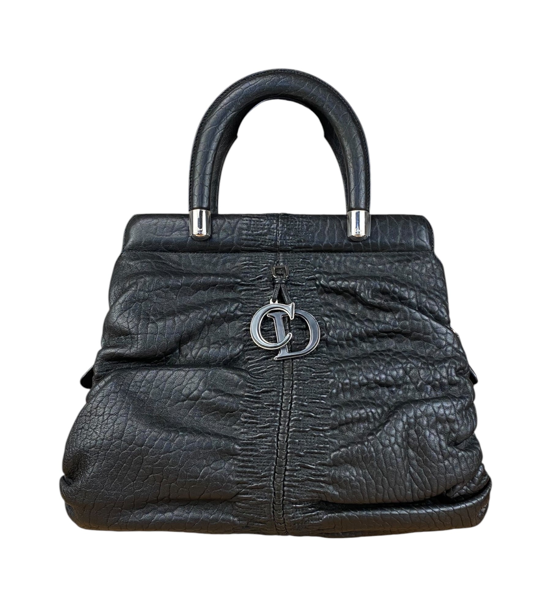 Christian Dior Karenina Leather Handbag Black