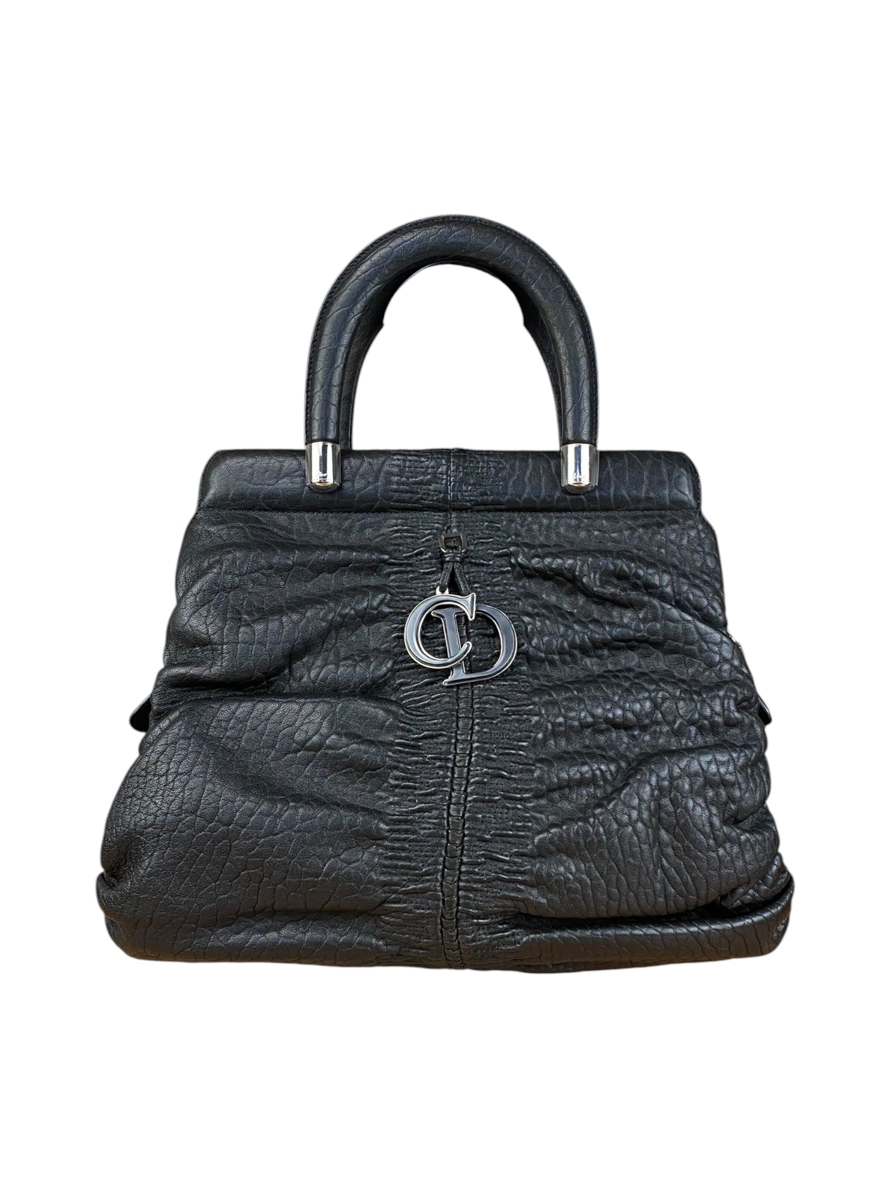 Christian Dior Karenina Leather Handbag Black