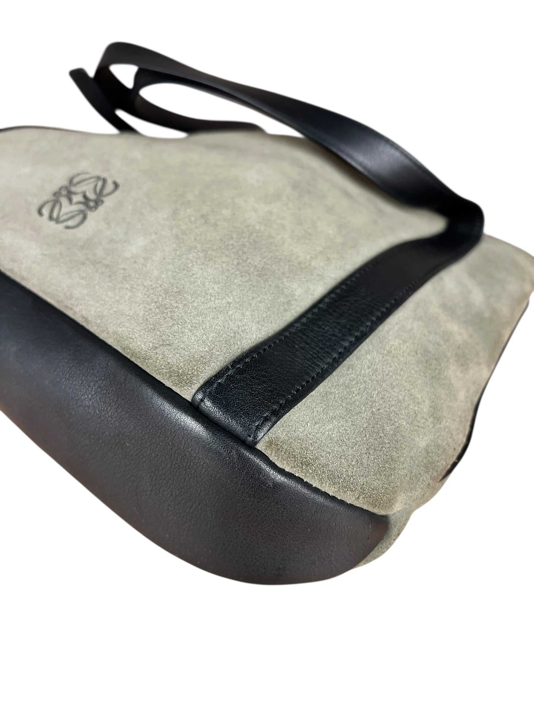 Loewe Suede Anagram Shoulder Tote Olive