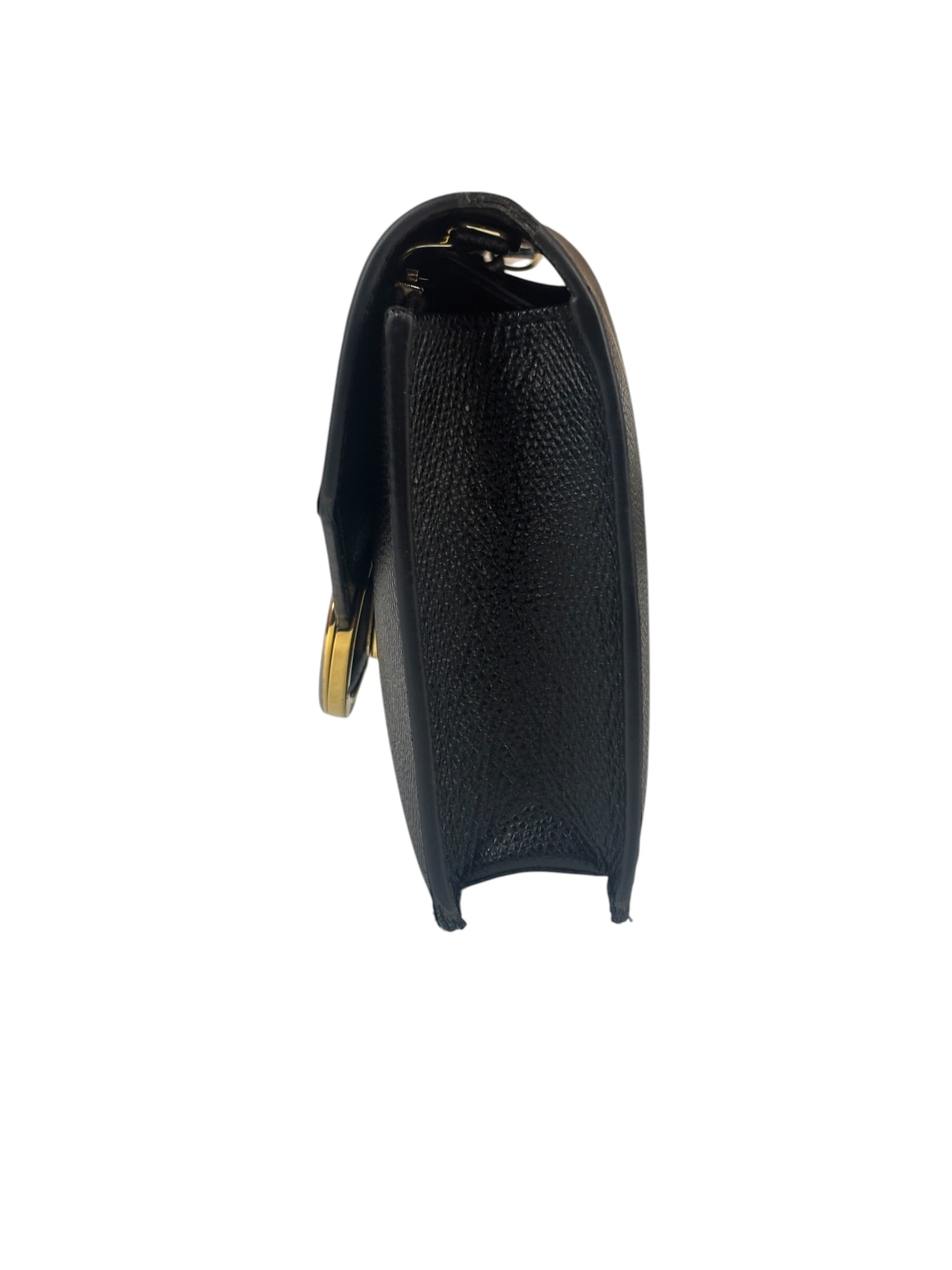 Fendi Black Leather F Envelope Wallet On Replacement Chain