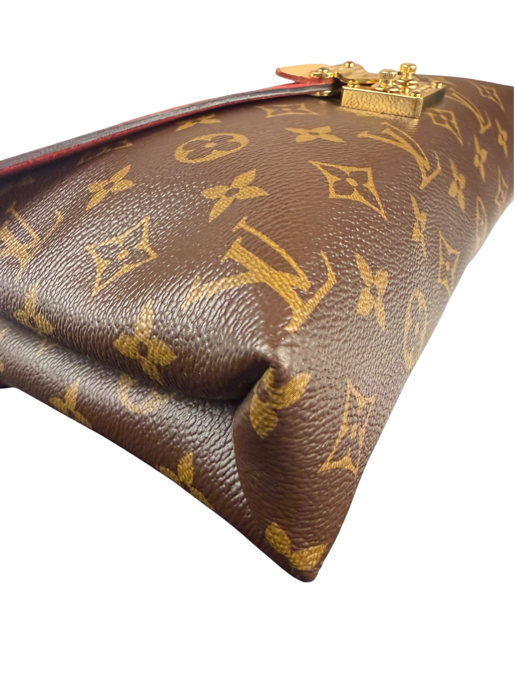 Louis Vuitton LV Monogram Red Leather Pallas Chain Bag