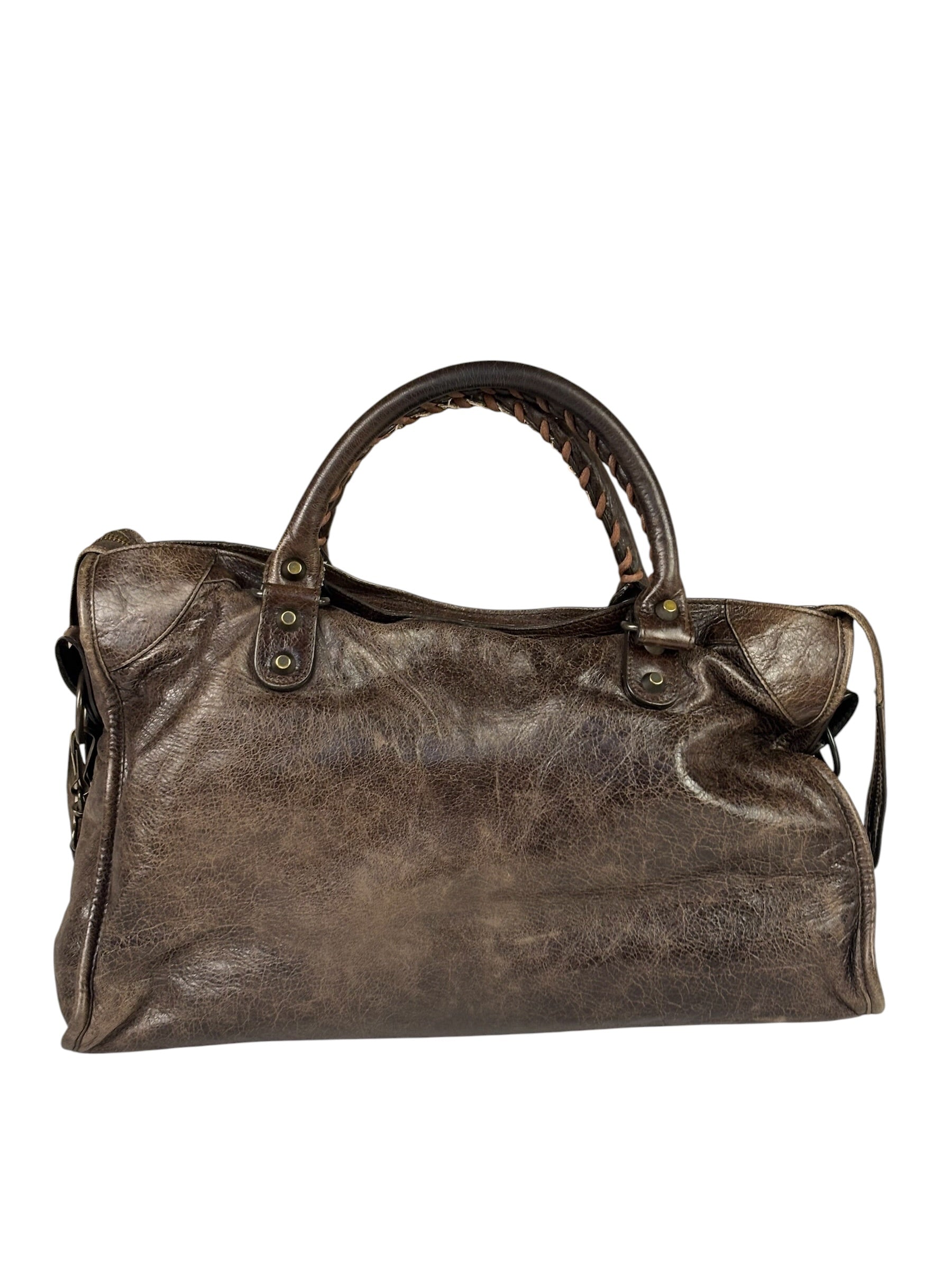 Balenciaga Brown Leather Medium Le City Two-Way Bag