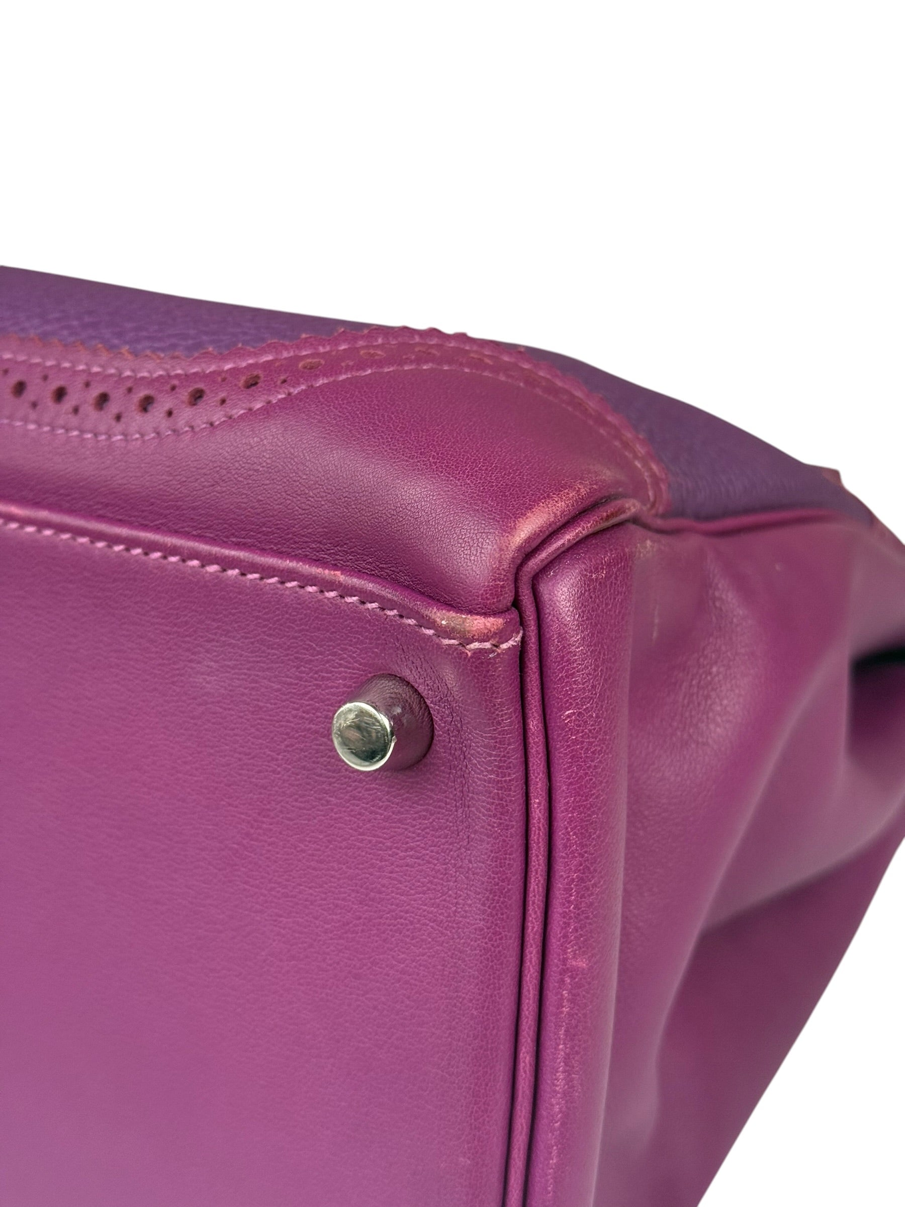 Hermes Kelly 35 Purple Ghillies Swift Togo Leather Handbag 2015