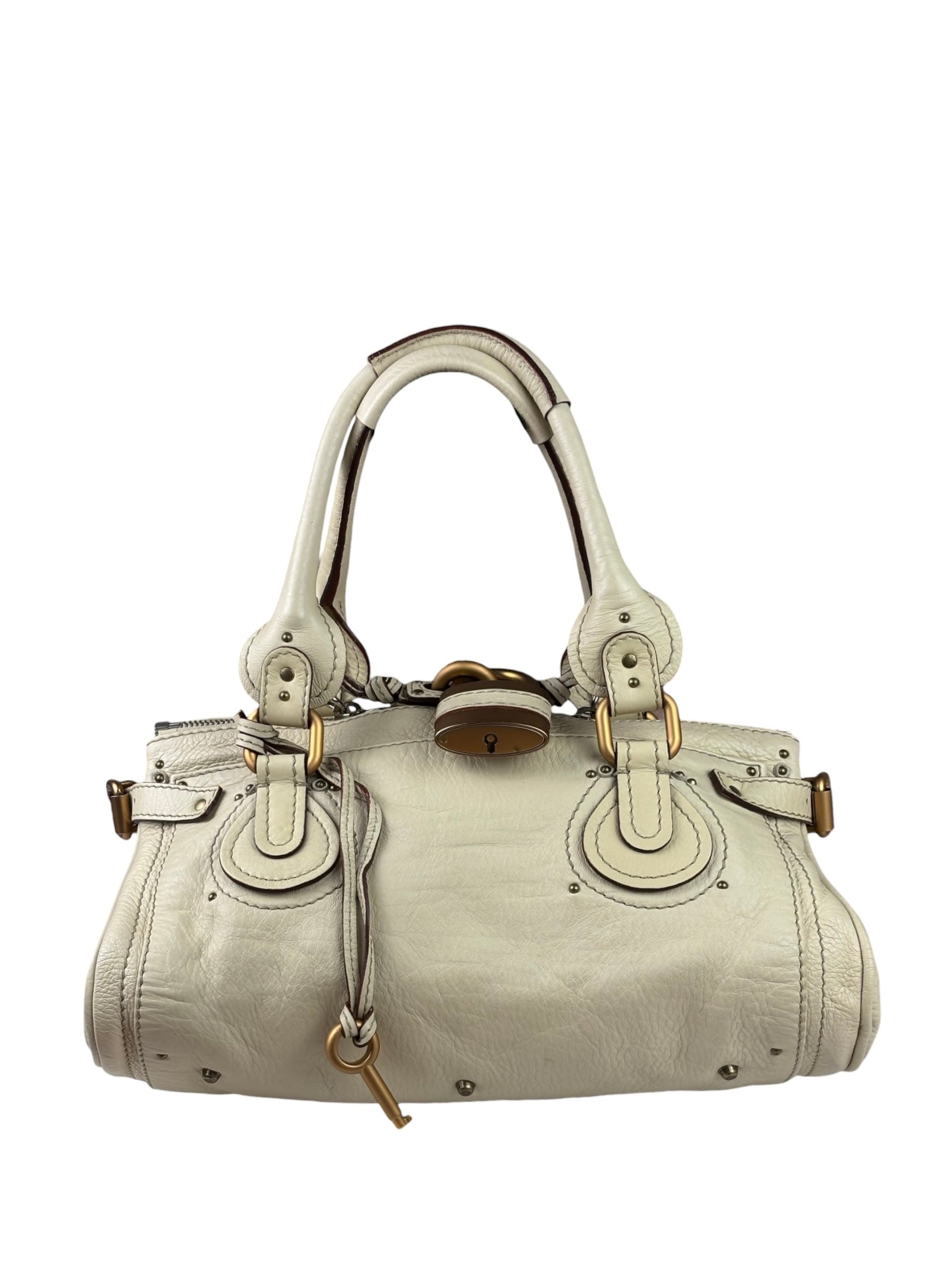 Chloe Beige Leather Paddington Shoulder Bag