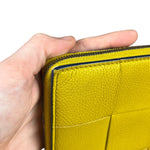 Bottega Veneta Large Intreccio Long Zip Wallet Yellow