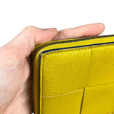 Bottega Veneta Large Intreccio Long Zip Wallet Yellow
