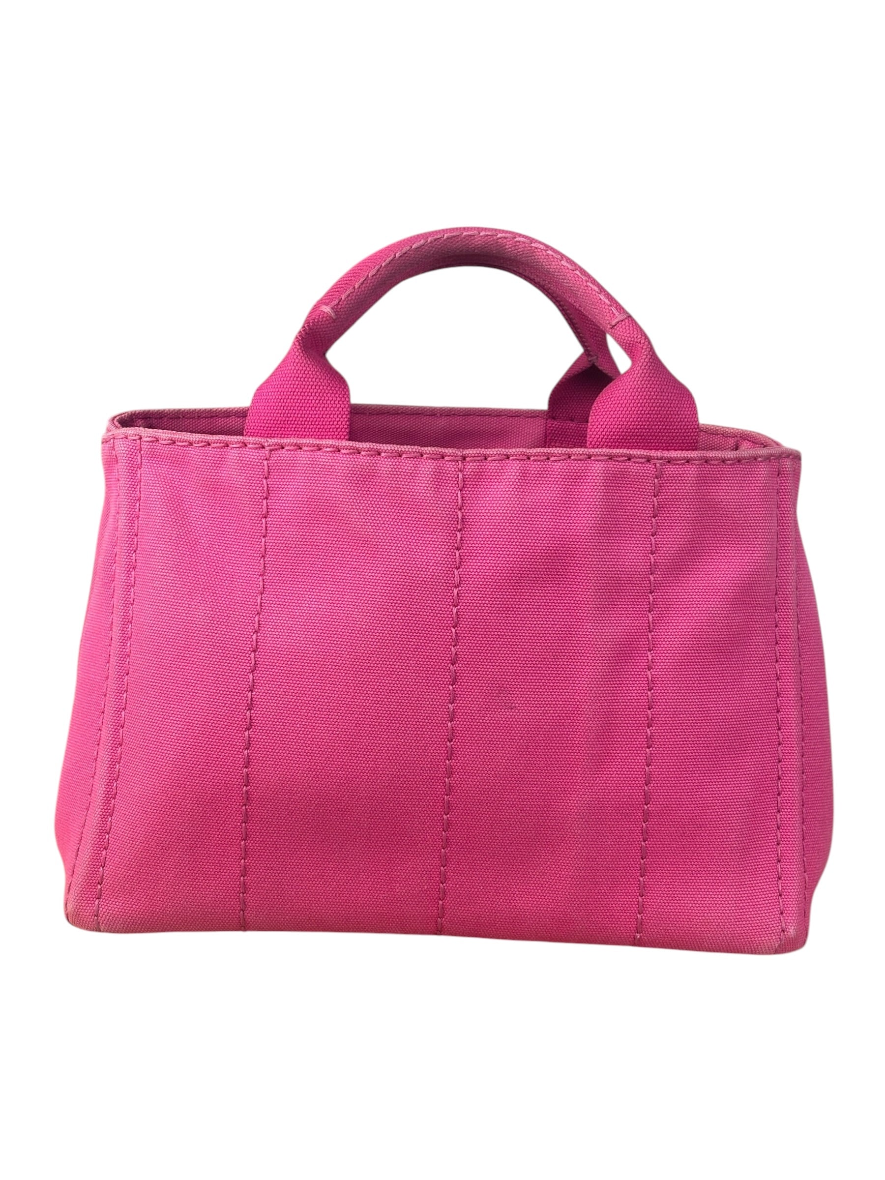 Prada Pink Canvas Canapa Hand Bag