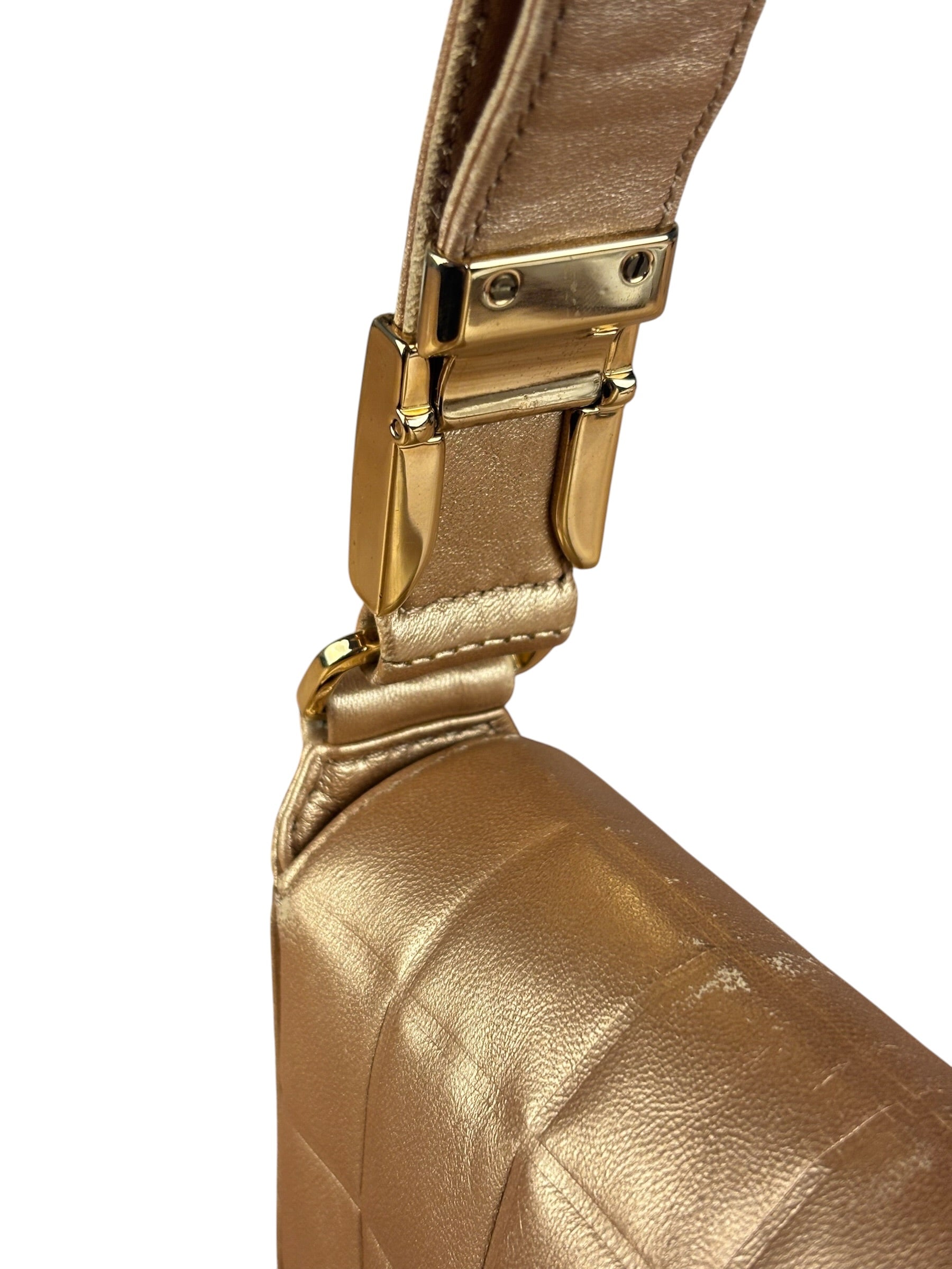 Chanel Gold Calfskin Chocolate Bar Shoulder Bag 2002
