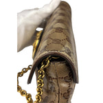 Gucci Brown Patent Leather GG Crystal Babouska Hysteria Pochette