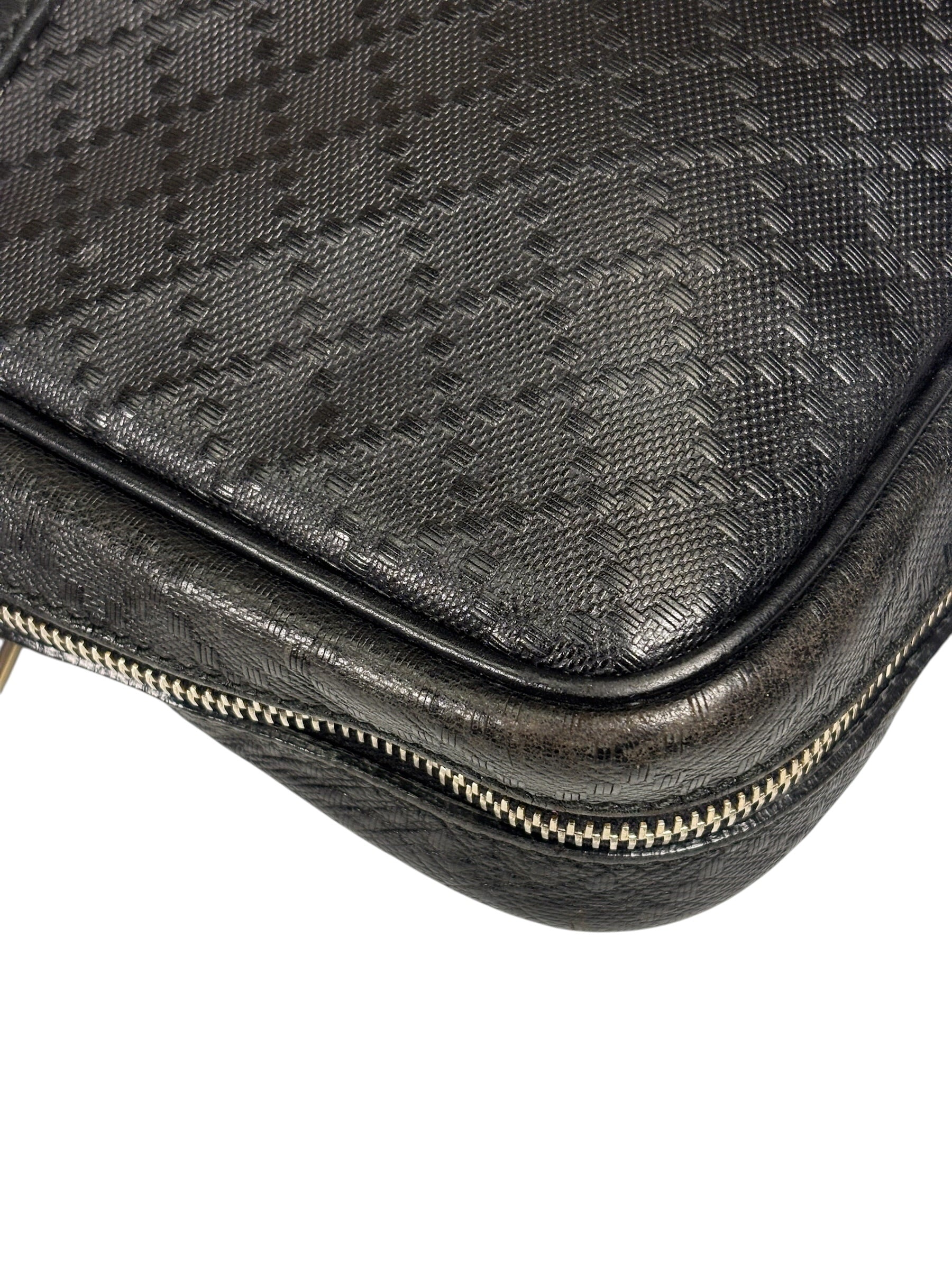 Gucci Black Leather Diamante Briefcase