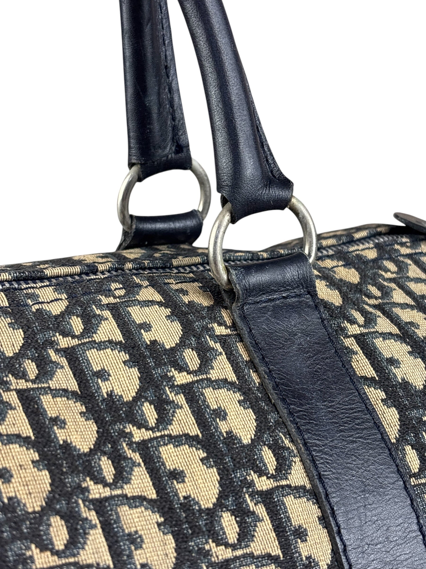 Christian Dior Vintage Navy Blue Trotter Boston Handbag