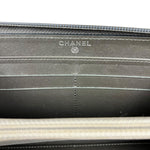 Chanel Caviar Leather Grey Zip Wallet