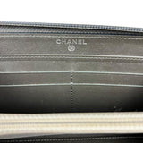 Chanel Caviar Leather Grey Zip Wallet