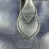 Christian Dior Vintage Navy Coated Canvas Boston Bag
