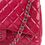 Chanel Hot Pink Large Patent Leather Double Flap Shoulder Bag 2014