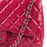 Chanel Hot Pink Large Patent Leather Double Flap Shoulder Bag 2014