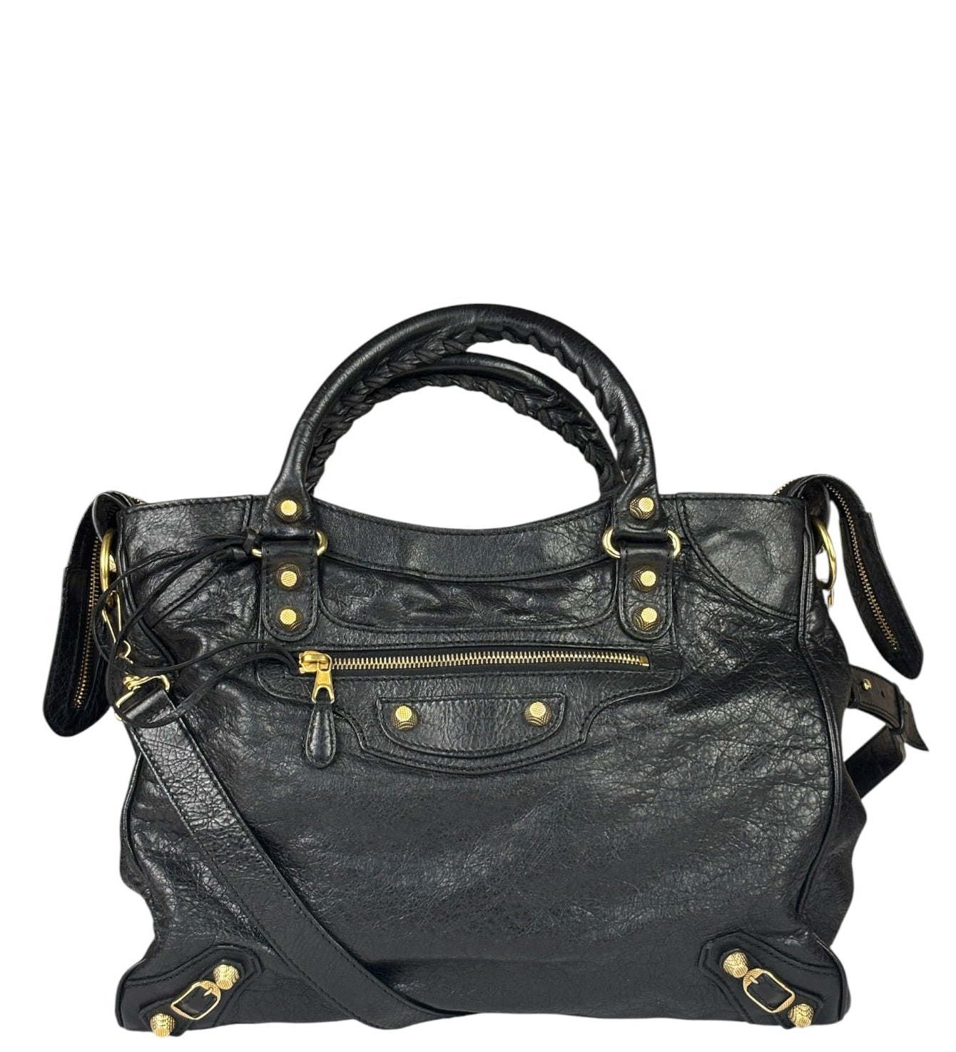 Balenciaga Black Leather Giant 12 City Bag