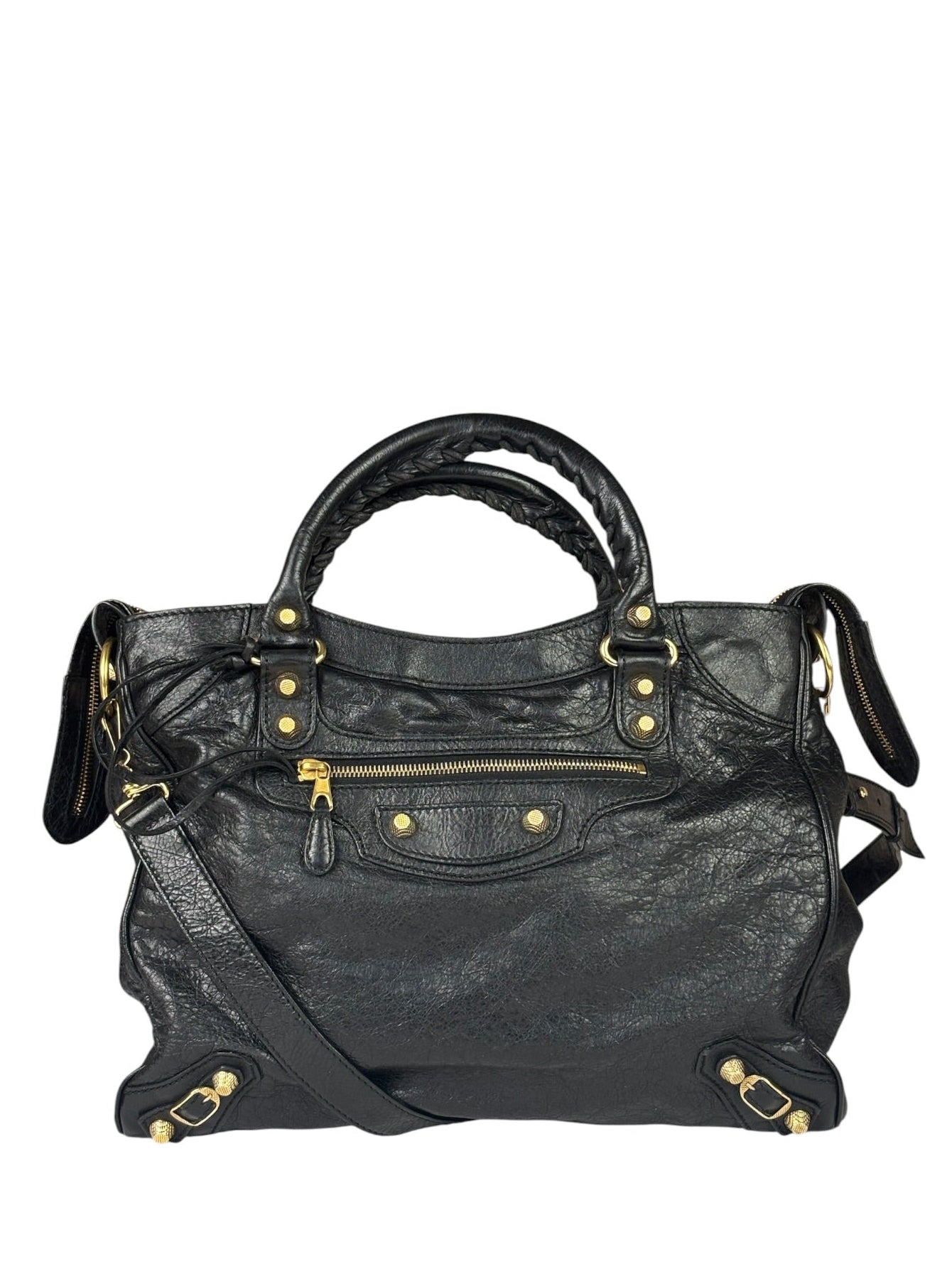 Balenciaga Black Leather Giant 12 City Bag