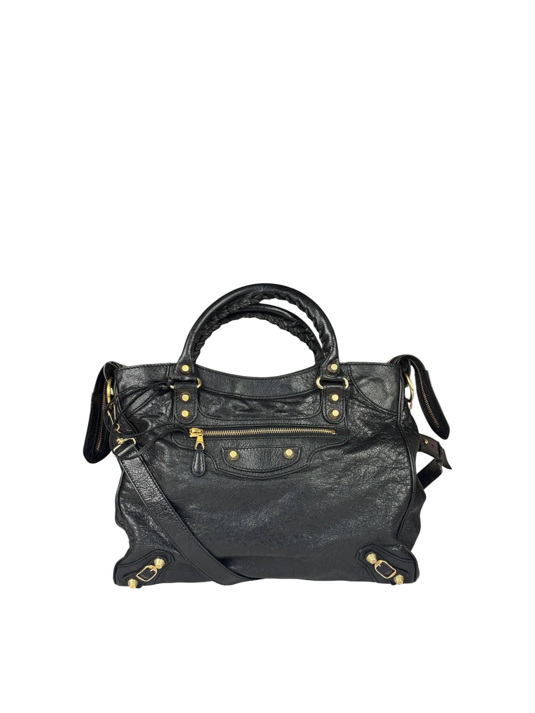 Balenciaga Black Leather Giant 12 City Bag
