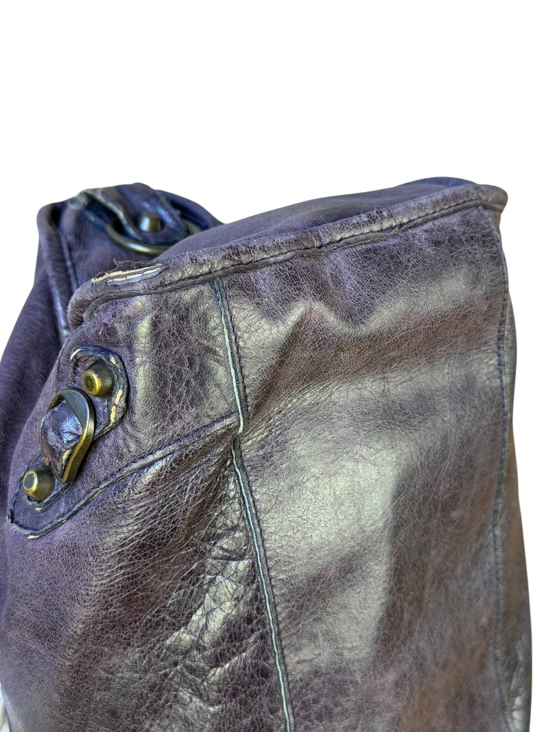 Balenciaga Vintage Purple Classic Motorcycle City Bag