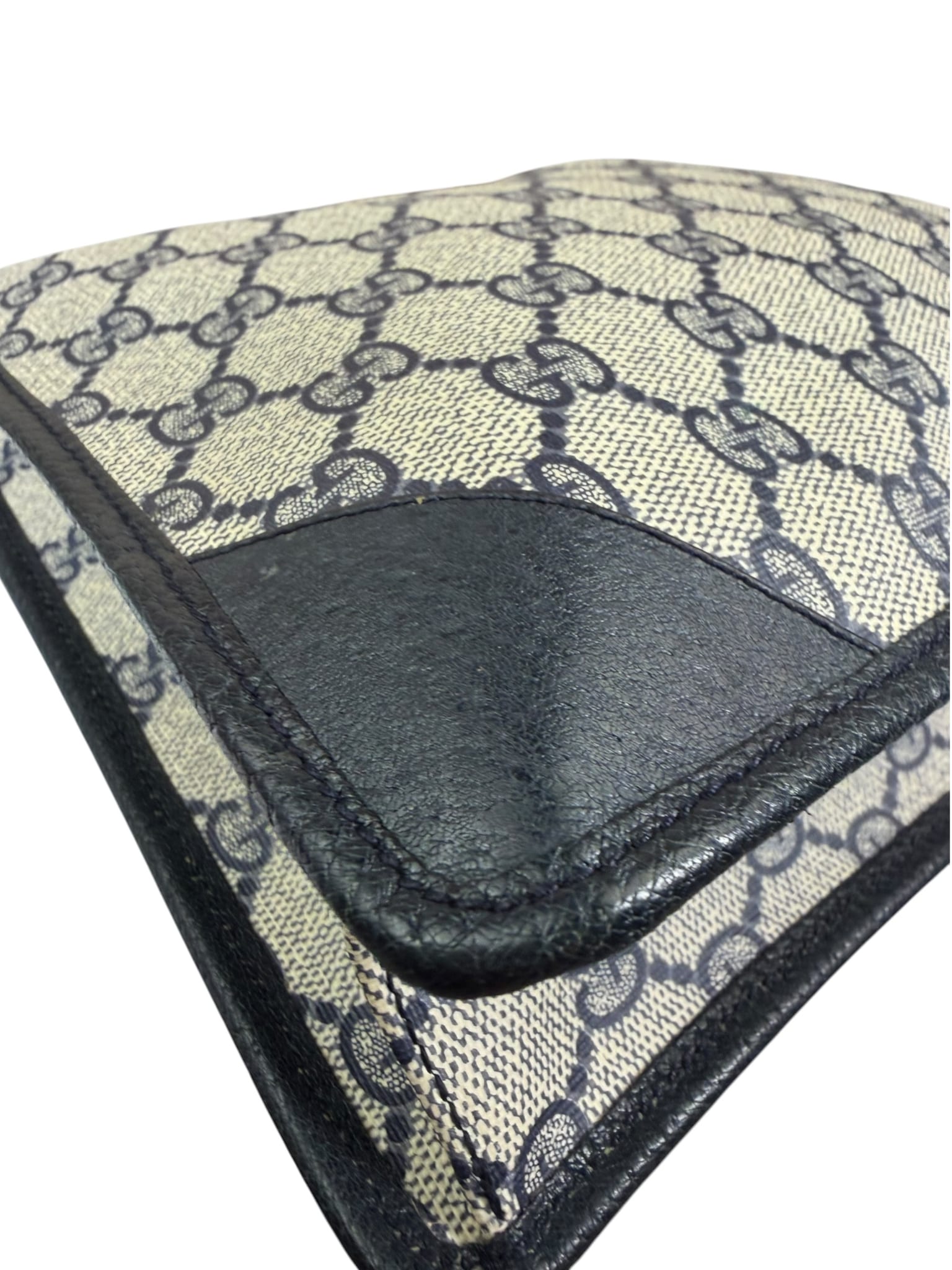 Gucci Vintage GG Coated Canvas Zip Travel Pouch Navy