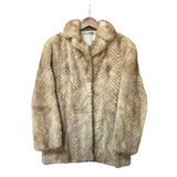 Vintage Light Brown Chevron Mink Fur Coat