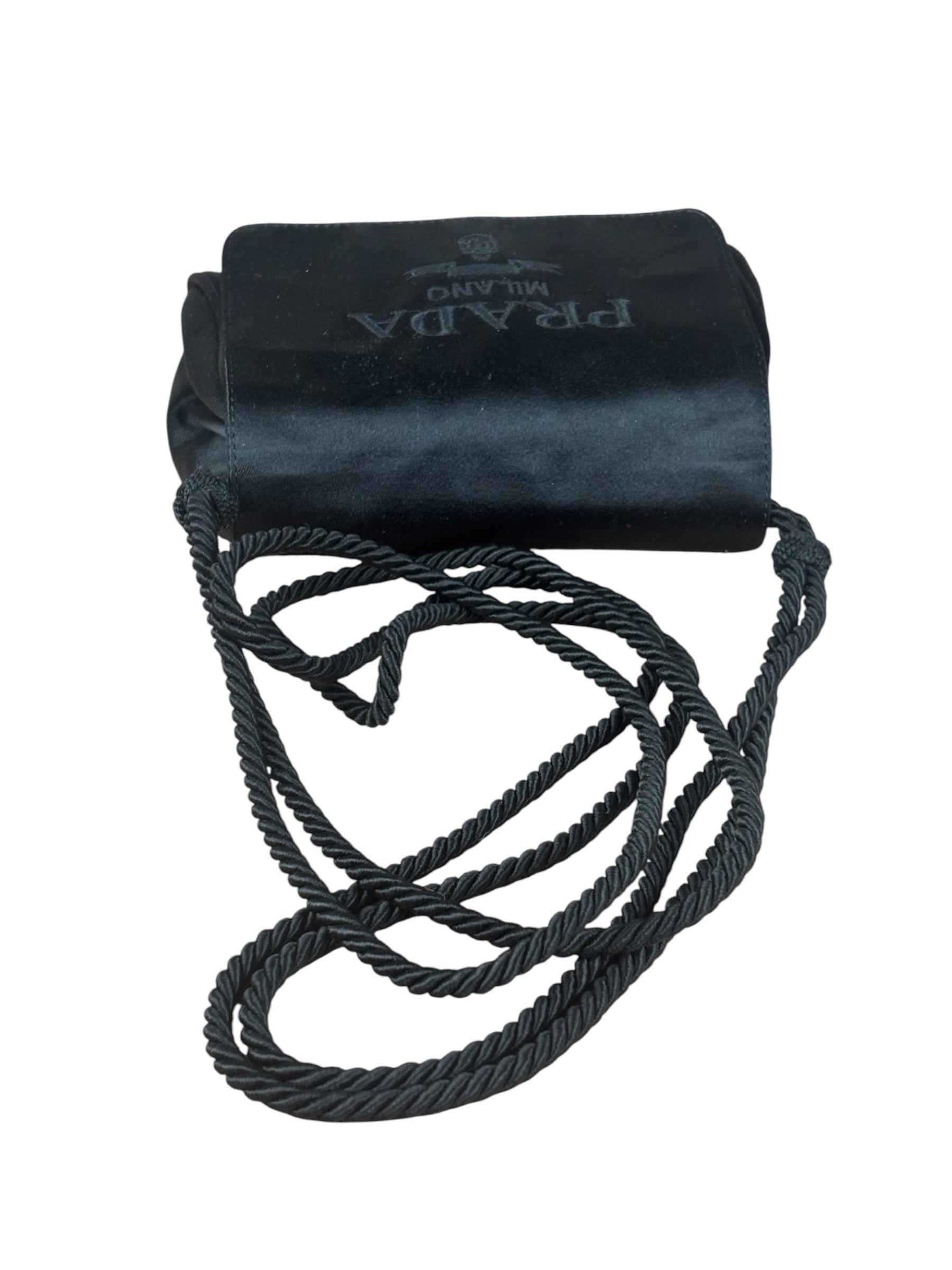 Prada Vintage Black Satin Mini Shoulder Bag