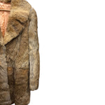 Vintage Warm Tan & Beige Rabbit Fur Coat