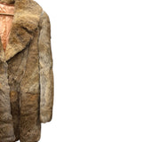 Vintage Warm Tan & Beige Rabbit Fur Coat