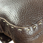 Fendi Selleria Brown Leather Stitched Baguette