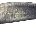 Christian Dior Vintage Navy Blue Leather Trim Oblique Monogram Canvas Belt