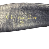Christian Dior Vintage Navy Blue Leather Trim Oblique Monogram Canvas Belt