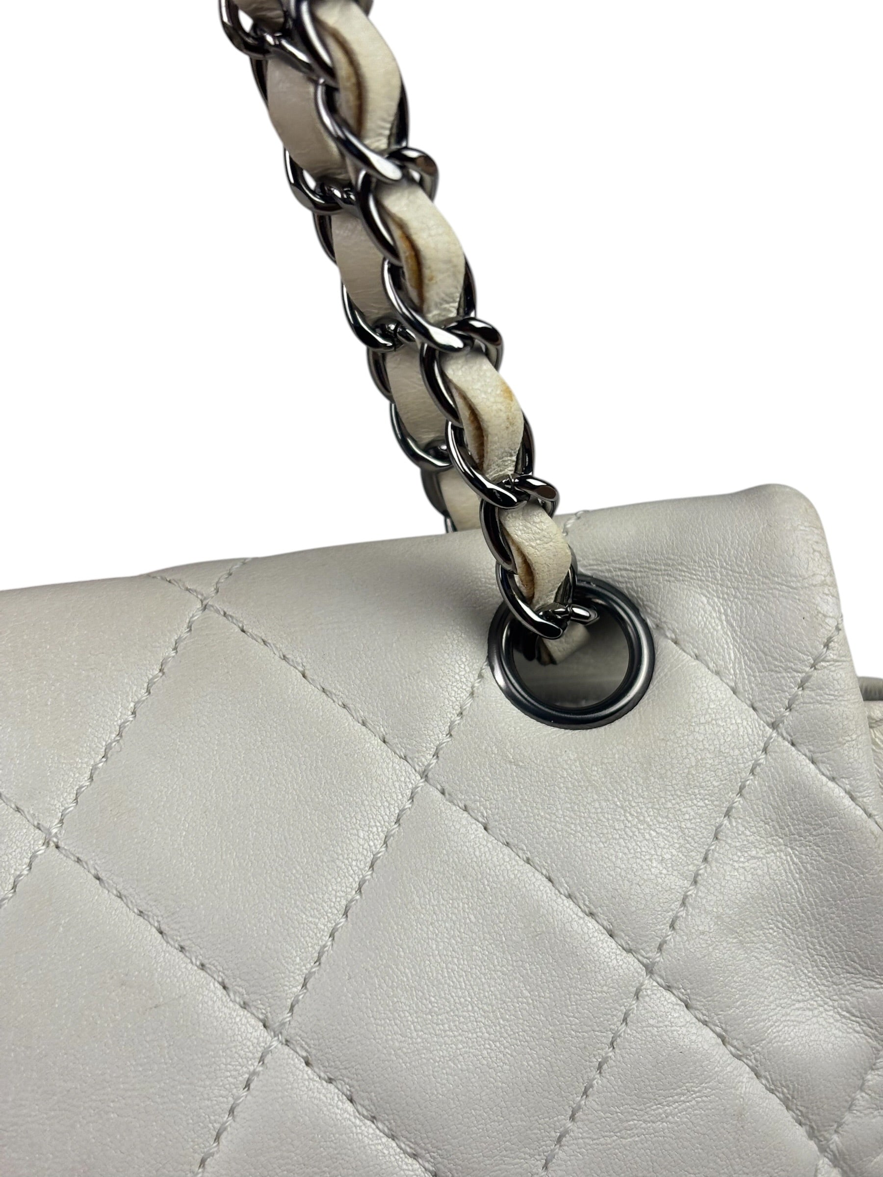Chanel White Quilted Leather Multi-pocket Flap Bag 2007