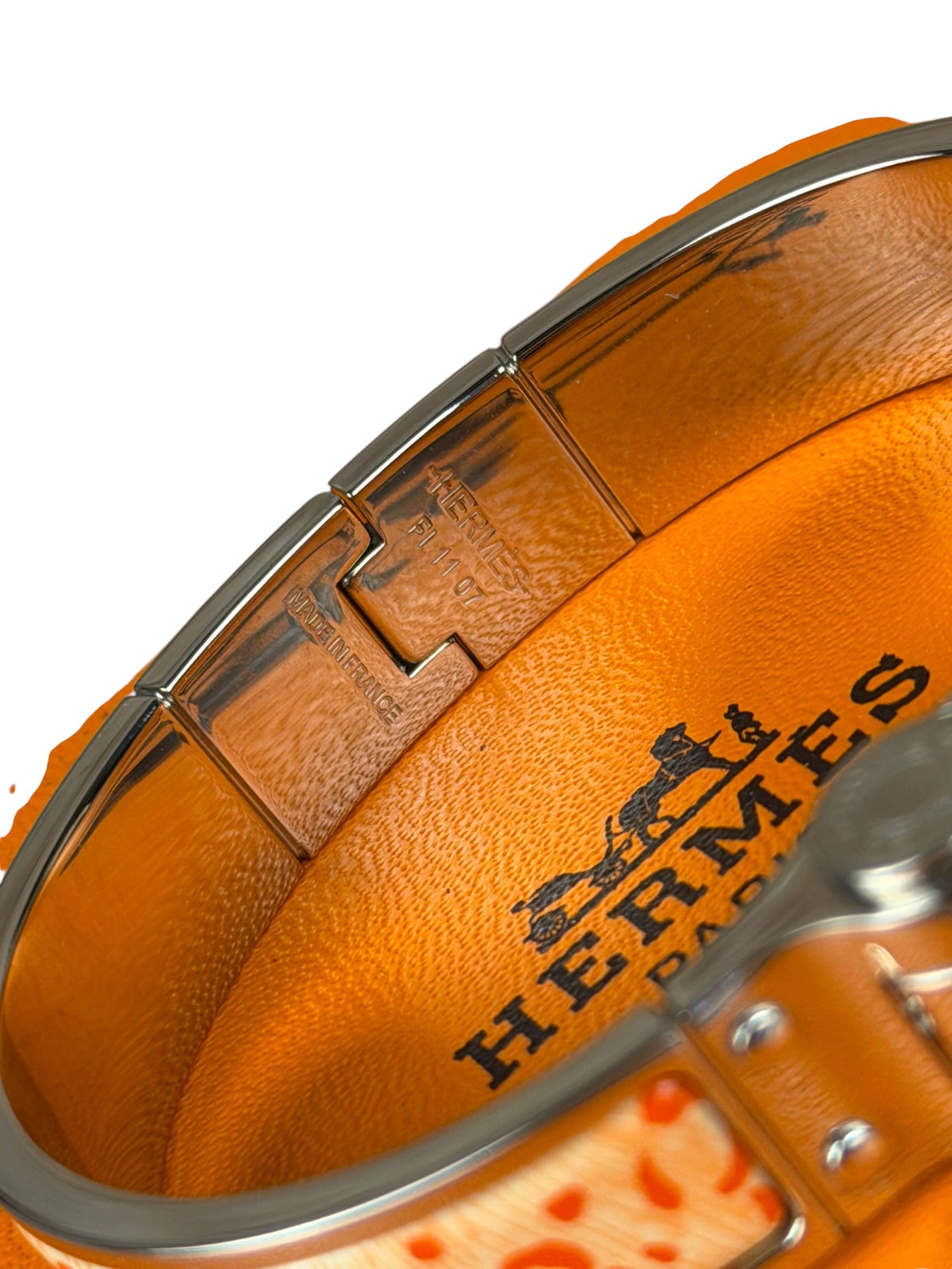Hermes Charniere Enamel Hinged Bracelet/Cuff