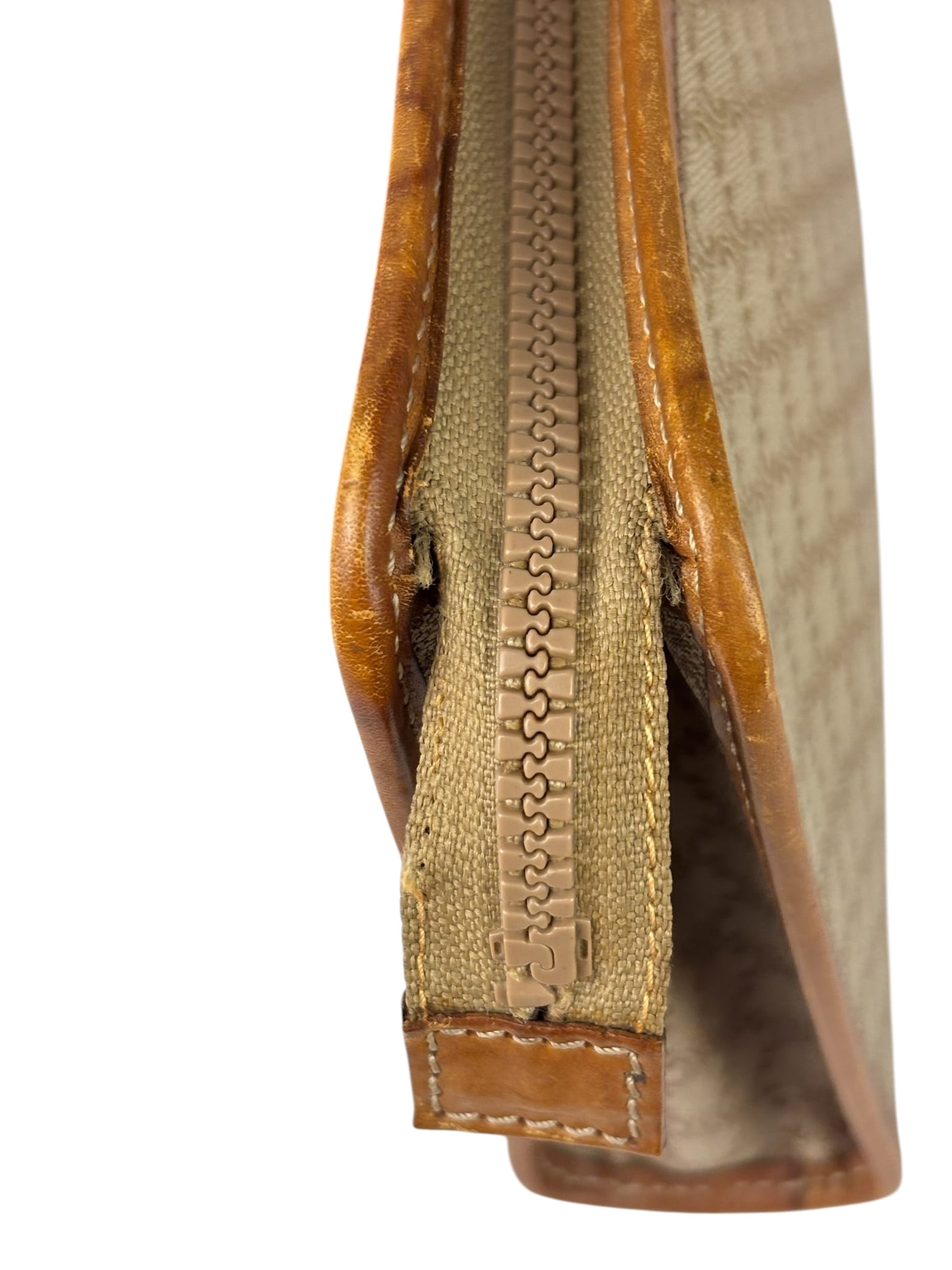 Celine Brown Leather Macadam Pouch